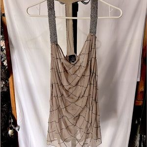 BKE Boutique Beaded Chiffon Tank